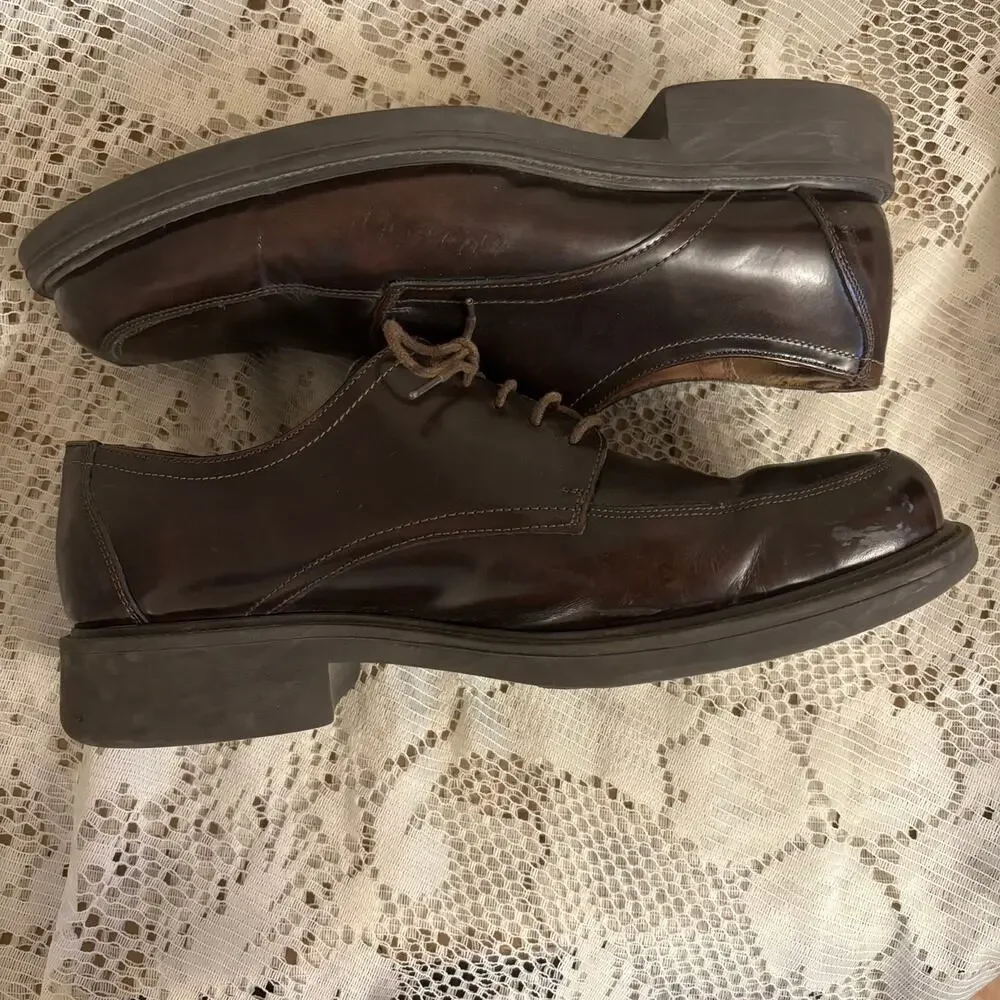 Alfani Men's US 10.5 W Brown Leather Derby Dress Shoes